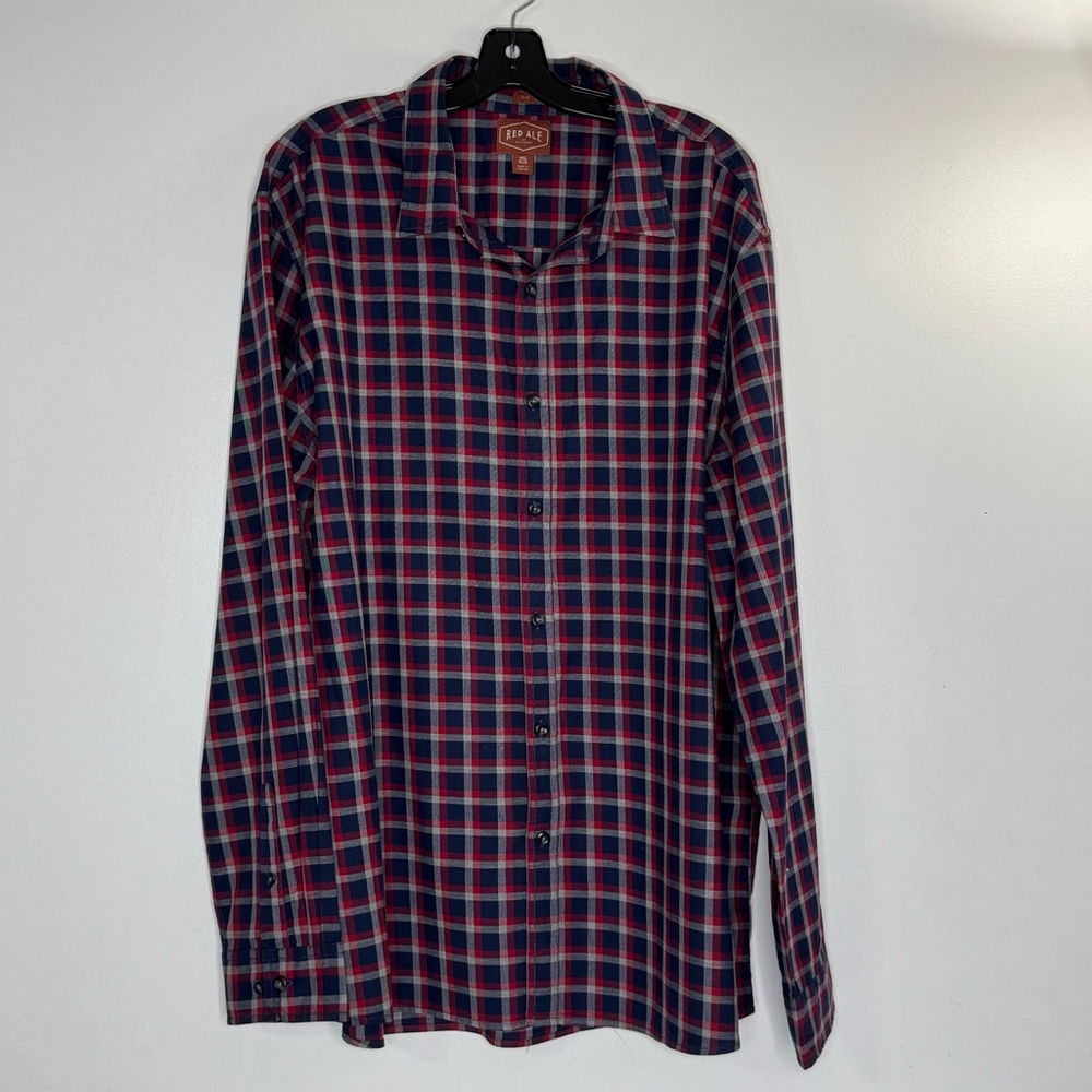 Red Ale Shirt by Alesbury Red Plaid Long Sleeve Button Down Shirt.
Men's XXLT